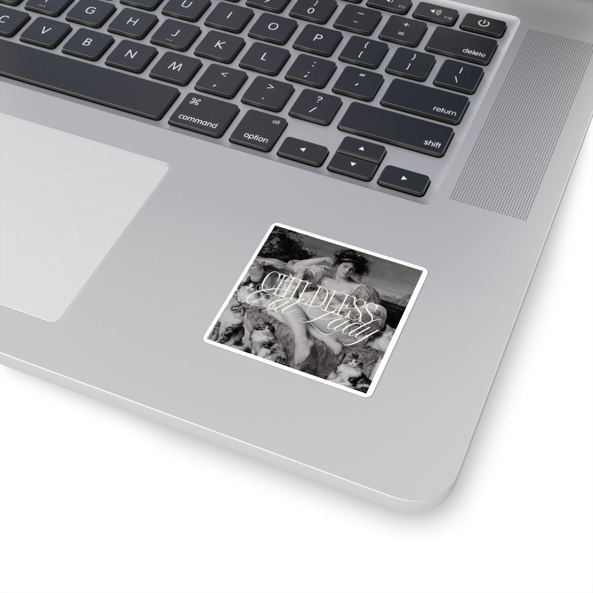 Childless Cat Lady Vintage Art Square Sticker