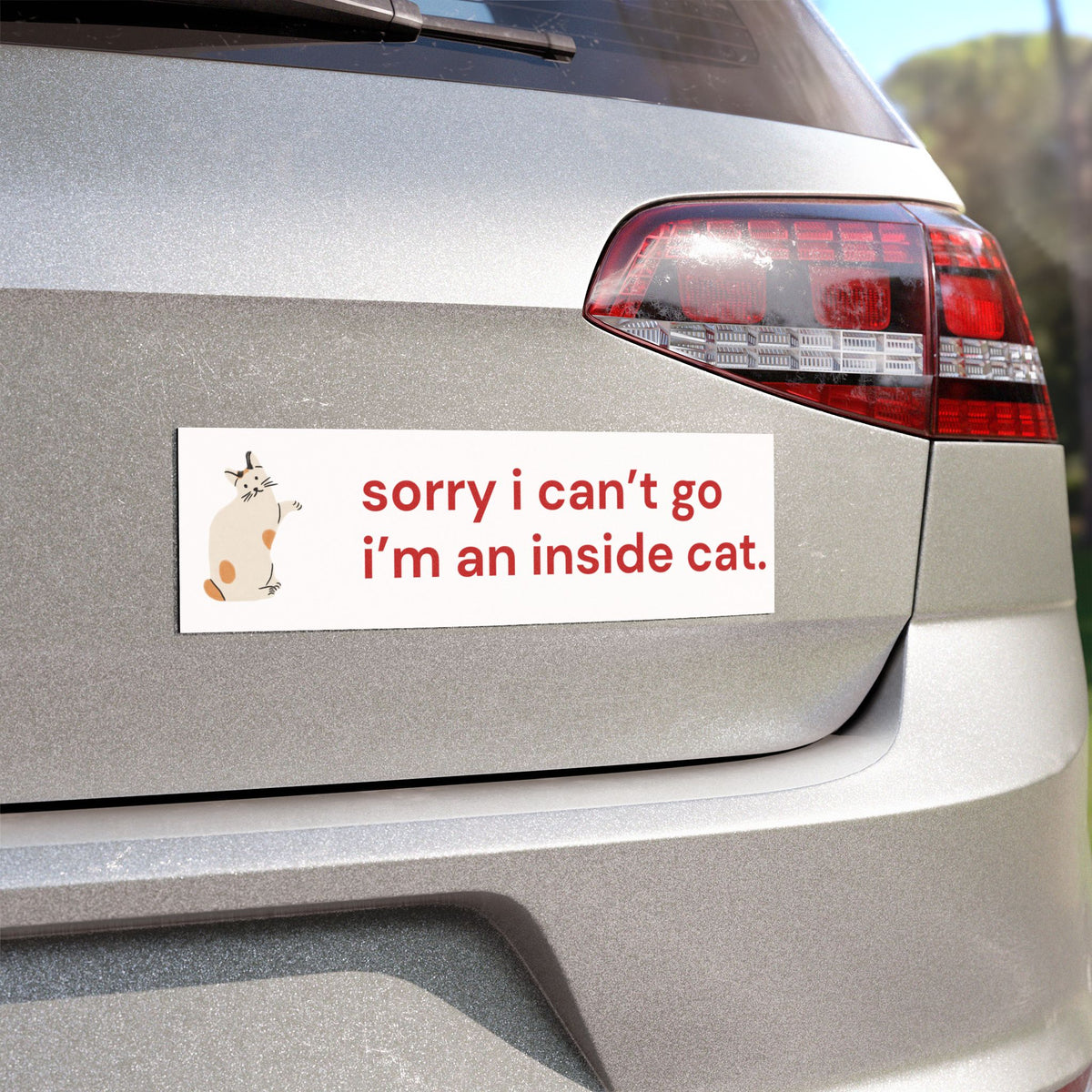 Sorry I Can’t Go, I’m an Inside Cat Car Magnet