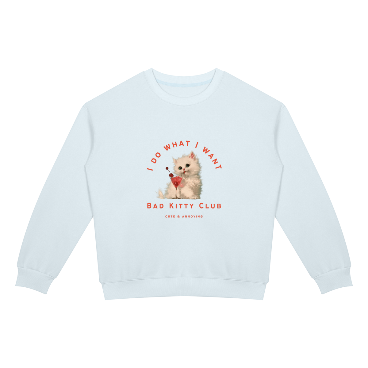 Bad Kitty Drop Shoulder Crewneck Sweatshirt