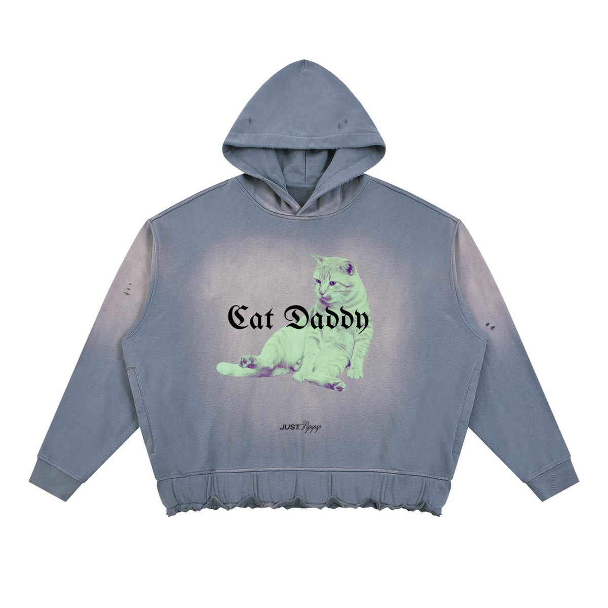 Cat Daddy Sunfade Ripped Boxy Hoodie