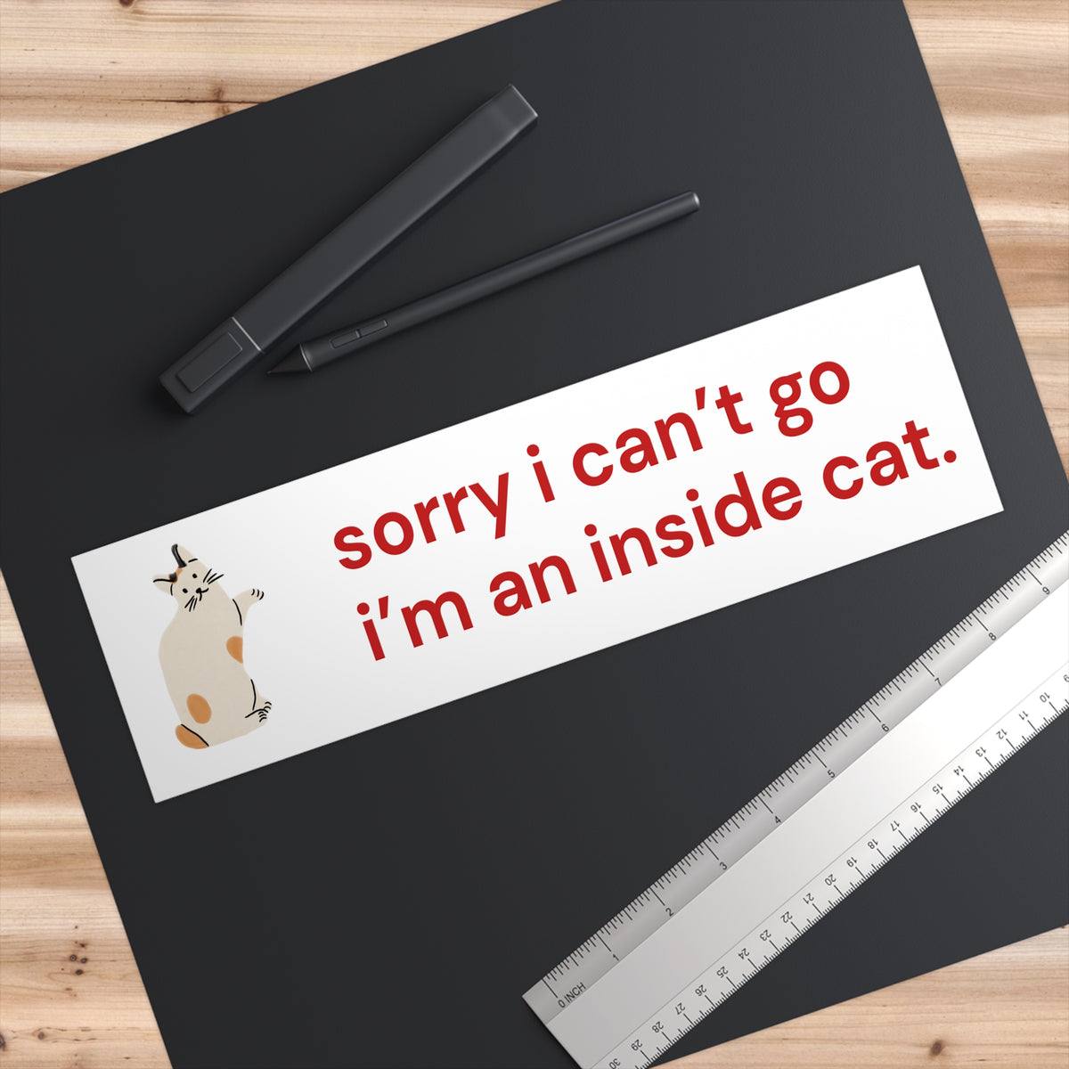 Sorry I Can’t Go, I’m an Inside Cat Bumper Sticker