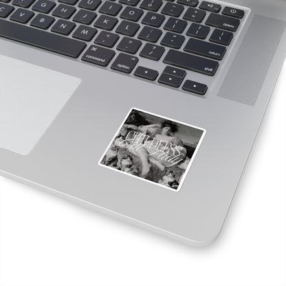 Childless Cat Lady Vintage Art Square Sticker