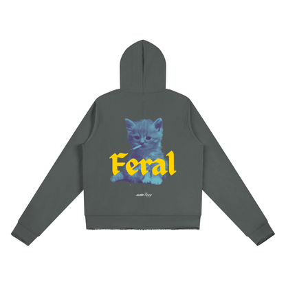 Feral Women’s Raw Edge Full Zip Hoodie