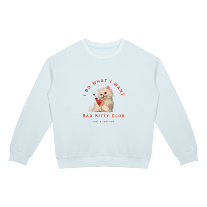Bad Kitty Drop Shoulder Crewneck Sweatshirt