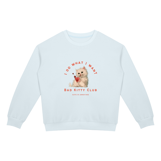 Bad Kitty Drop Shoulder Crewneck Sweatshirt