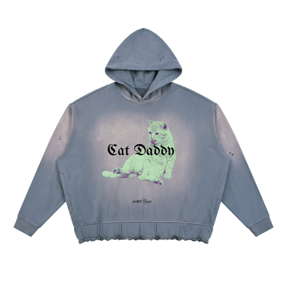 Cat Daddy Sunfade Ripped Boxy Hoodie
