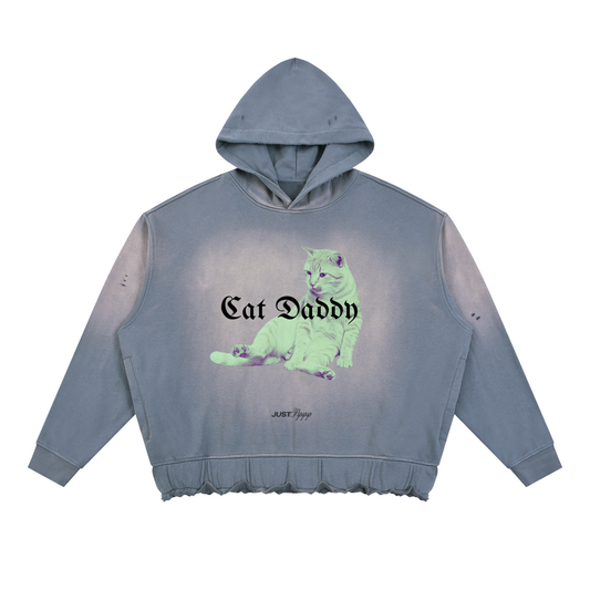 Cat Daddy Sunfade Ripped Boxy Hoodie